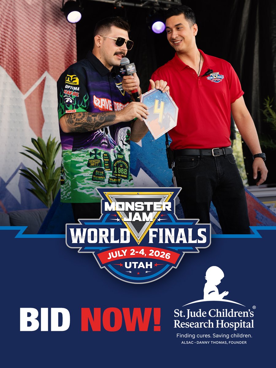 MonsterJam's tweet photo. Monster Jam's Qualifying Position Draw benefitting St. Jude is still OPEN! 🤍 Join us in the fight against childhood cancer and donate using this link: https://t.co/Tocu5GhNSk
⁣⁣
#MonsterJam #monstertrucks #monstertruck #StJude https://t.co/vNT00QmOWC