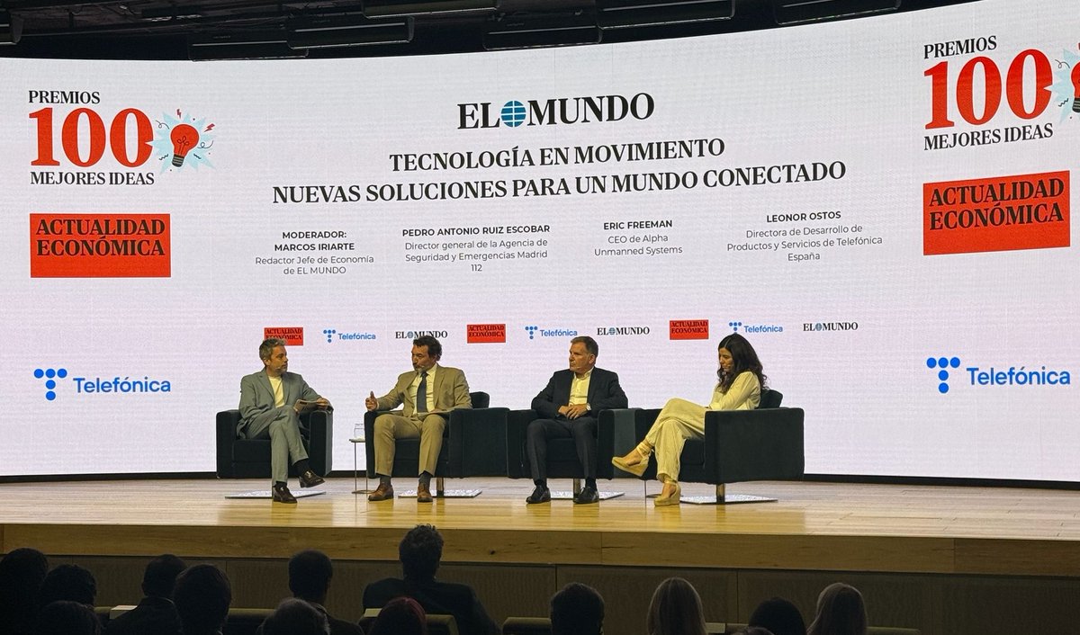 112cmadrid's tweet photo. 📰 El director general de #ASEM112, Pedro Ruiz, ha participado en la mesa redonda de los premios “Las 100 Mejores Ideas” de la revista Actualidad Económica de @elmundoes , que reconocen las iniciativas empresariales más brillantes, útiles e innovadoras desarrolladas en España.

💡Durante el encuentro se ha debatido, entre otros asuntos, sobre la aplicación de la tecnología a la gestión de la emergencia.🚨