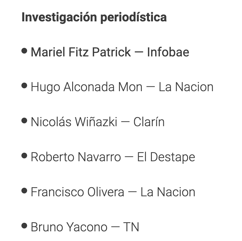 marielfitz's tweet photo. Esta noche se entregan los Martín Fierro de Portales Web. Gracias @aptra_ok por la nominación a los Martín Fierro de portales web en la categoría Periodismo de Investigación. Muy honrada de compartirla con enormes colegas como @halconada @wwnicolas y @FranOliveraOK  Ahí estaremos!
https://t.co/eQ3Vd2eSzA