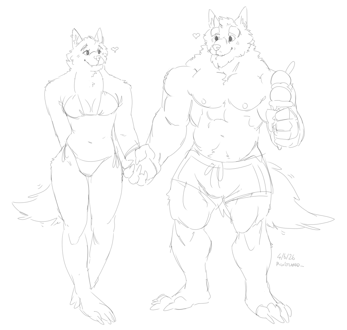 RuGuard_'s tweet photo. Cute couple sketch 🐺🩷 https://t.co/aOGIKU50s9