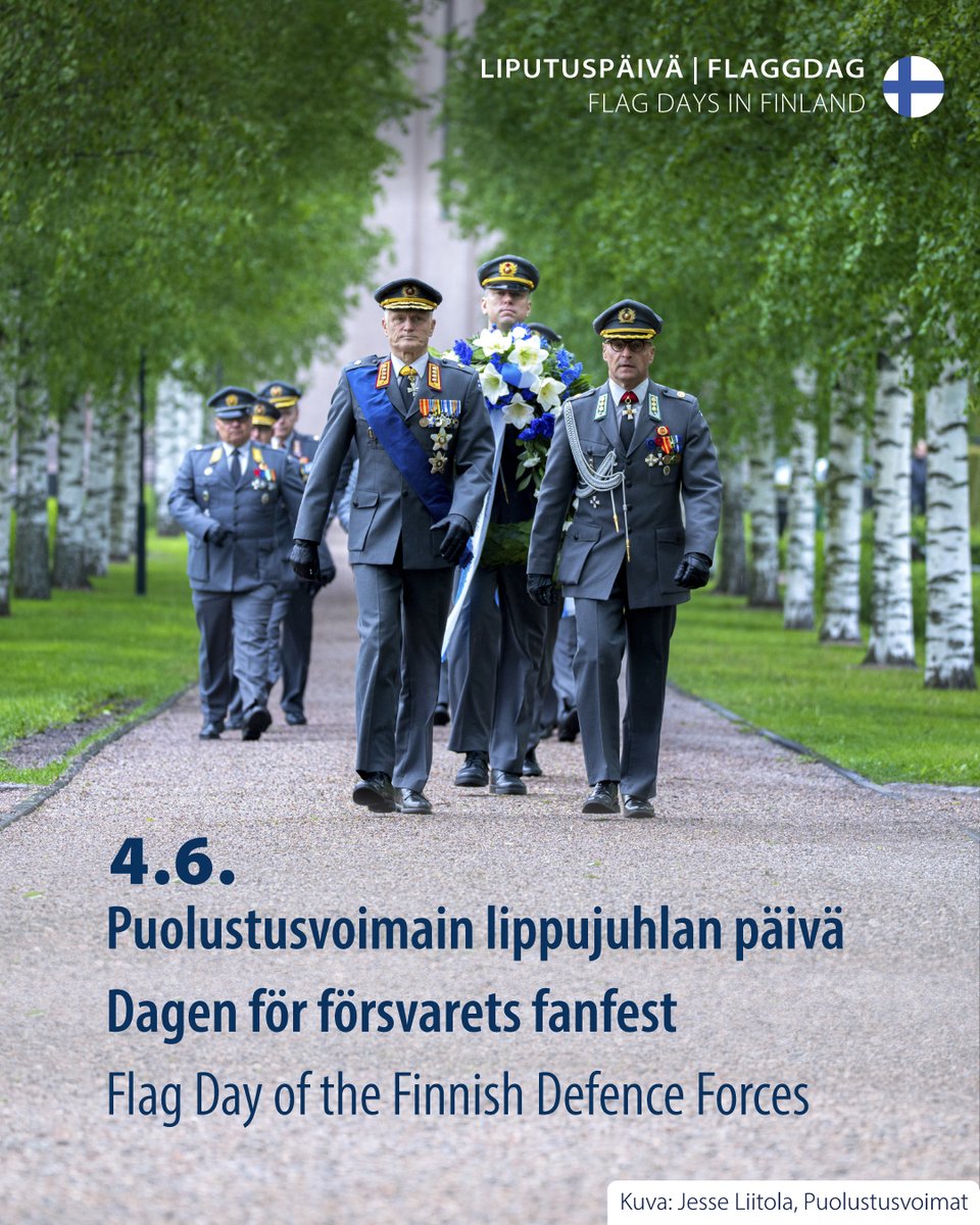EmbFinLima's tweet photo. 4 de junio | 🇫🇮🇫🇮 El Día de la Bandera de las Fuerzas Armadas Finlandesas se celebra con un desfile nacional, condecoraciones y ascensos (1/2) https://t.co/phBJ9XFpkO