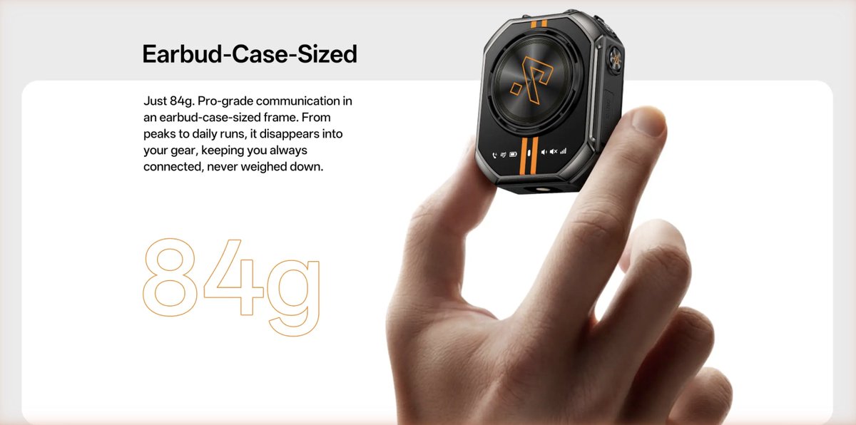 stufflistings's tweet photo. A walkie-talkie in 2026.

Unlike traditional ones, this tiny gadget relies on 4G, and one could communicate with up to 5 others with a range of up to 20,000 miles.

It's IP68, IP69K, and MIL-STD-810H rated, and can be operated in temperatures ranging -30°C to 55°C.

Has a SOS mode, features GPS, built-in TorchX flashlight, wireless remote ring for hands-free communication.

The RugOne Xlink 7...