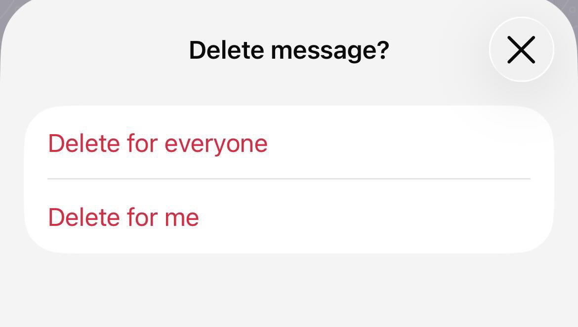 ube_codes's tweet photo. Why is the “ Delete for me ” even an option in some apps ? 😂 https://t.co/J4cz61K6qD