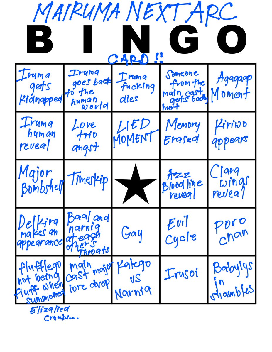 mxinxr_'s tweet photo. made my own bingo card for the next arc, just my silly what ifs😋 https://t.co/fCc0CFpti6