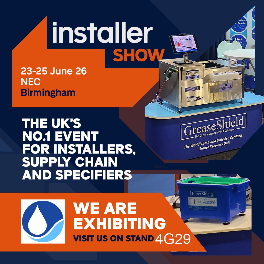 EPAS_Ltd's tweet photo. At InstallerSHOW, we'll be demonstrating how GreaseShield® - The Grease Management Solution helps commercial kitchens recover grease at source while reducing maintenance requirements and protecting drainage infrastructure.
📍 Stand 4G29 | NEC Birmingham

#EPAS #InstallerSHOW https://t.co/lN3Hs9VZc4