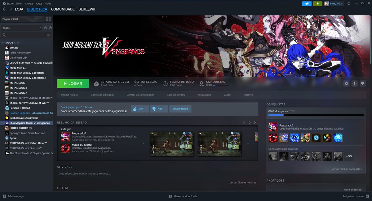 Blue_wiizard's tweet photo. Após zerar P3R me interessei pelo SMT 5 V e tava querendo muito jogar, peguei o jogo sabendo da dificuldade mais elevada e dos desafios, passei alguns sufocos até agora mas nada que fosse impossível, tô curtindo bastante o jogo, e lembra mto os jogos pokémons atuais! https://t.co/OGBR9uDvP4