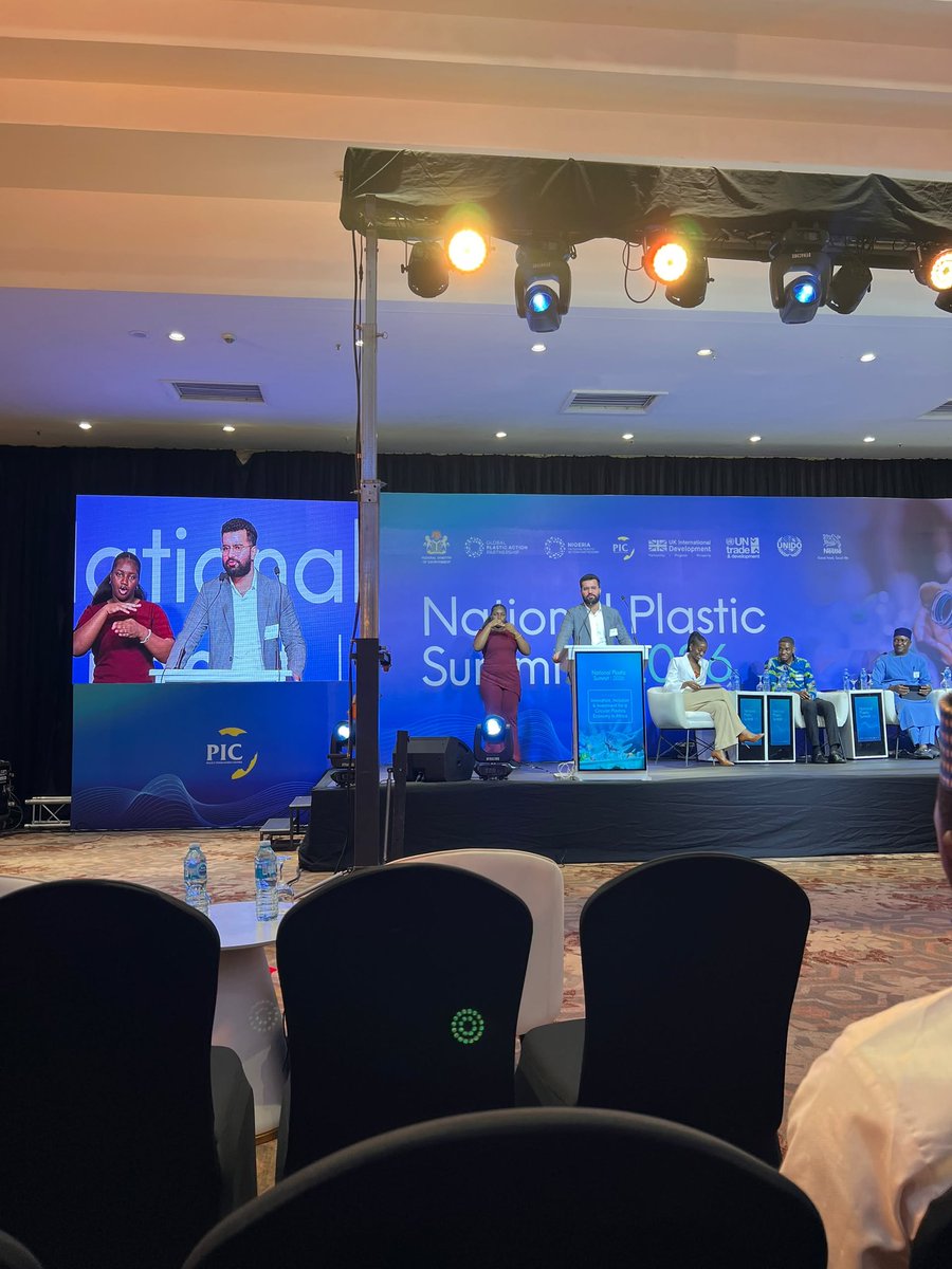 FouadBalogun's tweet photo. Conversation about turning Plastic Waste into a Economic Driver & Resource Blessing #NationalPlasticSummit2026 #NPAP #ForACircularPlasticEconomy @FMEnvng @NLinNigeria @ChanjaDattiLtd @wef @Nestle @UKinNigeria @policycentreng @Golden_Olaife https://t.co/EDf2adEbcE