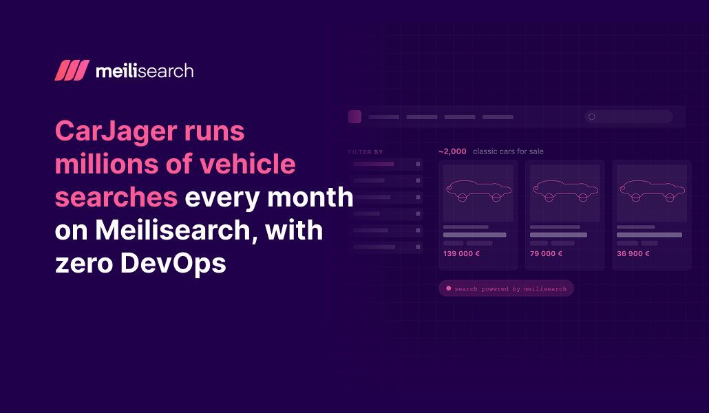 meilisearch's tweet photo. @carjager runs over 1.3M car searches a month with no infrastructure to manage.

Switching from Algolia to Meilisearch gave their small team:
→ No sorting limits
→ Native sorting across the full catalog
→ Search that scales itself during peaks

Here's how 👇
https://t.co/zuBLofyrgl