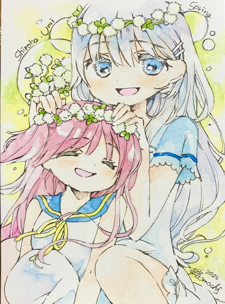 omochi_tyunnaa's tweet photo. 「はい！おかーさん、おひめさま！」
「ありがとう、…じゃあ、はい、うみちゃんも、お姫様」
「わあ…おそろい！(*´∀`*)」
 #SummerPockets  #鳴瀬しろは  #加藤うみ https://t.co/ALWM5qkERC