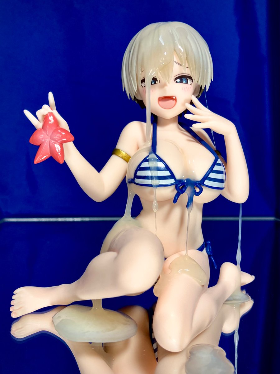 fig_bkk's tweet photo. desktop cute 宇崎花　〜浜辺で水着ver〜　にぶっかけ。

久しぶりのぶっかけ、もっと顔にかかるようにしたかったけど大体流れちゃった。 https://t.co/yiCaU67aDY