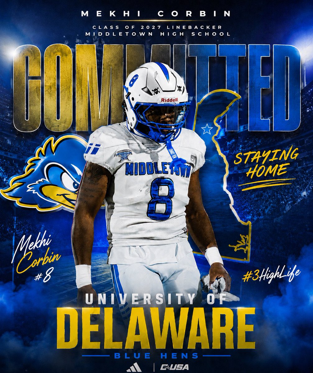 Mcorbin10k's tweet photo. 1000% Committed @Delaware_FB 
@ryancarty10 @Coach_Rojas_UD 
@Rocco_DiMeco @udfbgm 
@MiddletownFB @coachjohnson302 
#HENergy #3HIGHLIFE https://t.co/QXSwmZXrGE