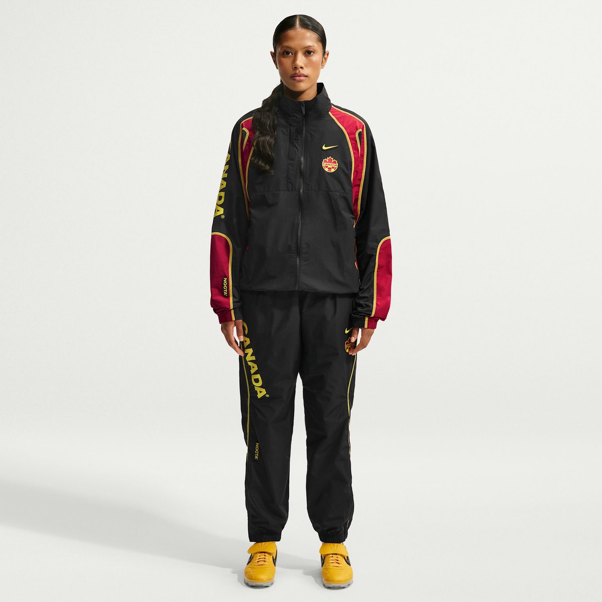 TheToeBox_'s tweet photo. Official. NOCTA Team Canada Nike Woven Track Jacket and NOCTA Team Canada Nike Dri-FIT Anthem Jacket. Releasing June 11, 2026 (NOCTA), and June 16, 2026 (SNKRS/Select retailers). ⚽️🇨🇦🔥

Woven Track Jacket - $135 USD / $170 CAD
Dri-FIT Anthem Jacket - $110 USD / $140 CAD https://t.co/xWYbcszpLn
