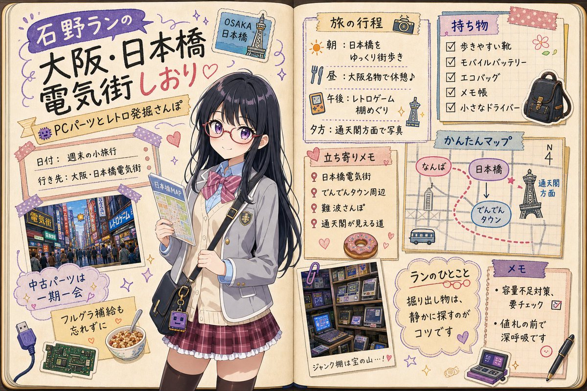 うちの子旅のしおり #石野ラン 旅のしおりというよりは自作PCオタ向け