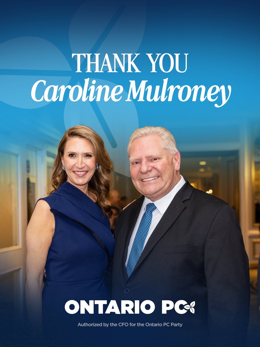 OntarioPCParty's tweet photo. Today, we thank Caroline Mulroney for her years of dedicated service to the people of Ontario. https://t.co/RoedSRdZr9