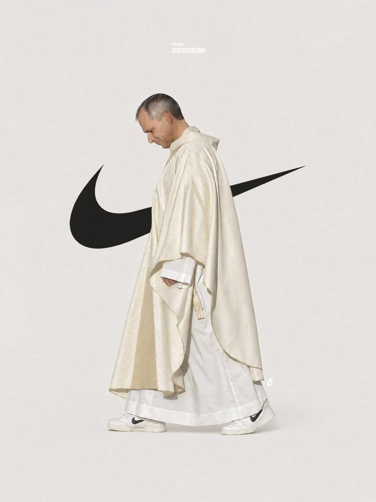 utdMaggie's tweet photo. Nikes produced  Christian ✝️ branded shoes, the Pope puts them on https://t.co/T830S7CSX3