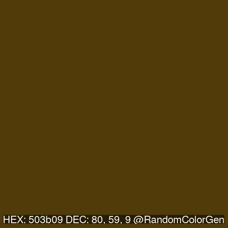 RandomColorGen's tweet photo. 503b09
80, 59, 9 https://t.co/P8sOeVM0OA
