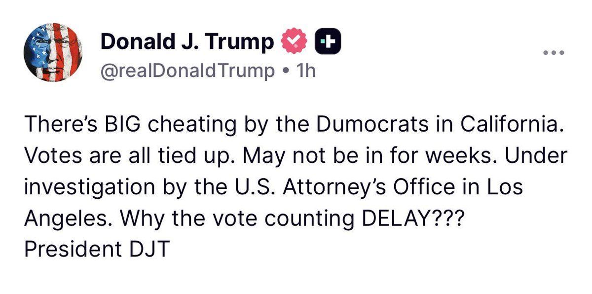 stephen_richer's tweet photo. 1) We might not like how California administers its elections (and I don't).  But that doesn't make it fraud.  That doesn't make it cheating.  It doesn't make it unlawful.

2) That being said, this post-election outrage was entirely foreseeable, but Governor Newsom and the state legislature (assembly) did nothing to improve the situation.

3) They sit by while election officials take the hit.  Election officials get dragged online.  Election officials get investigated.  But it was the state that chose this system.

4) This does not bode well for November.

5) If you have questions about why it takes so long, I recommend this article: https://t.co/99JcCM3lUt

6) If you have additional questions, I can try to help.