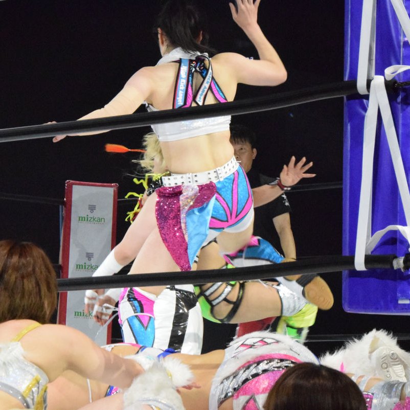桜田門コンビネーション(熊本の不沈艦＋ミドルキック)！！！ #水森由菜