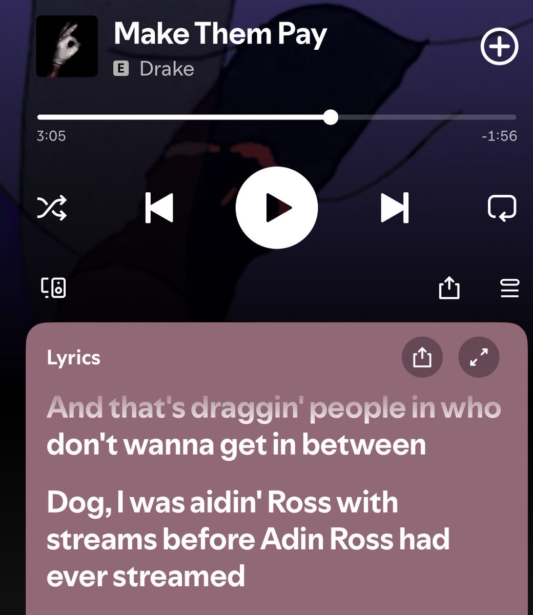 Str8_FactsB's tweet photo. How the fuck did Drake drop this line exactly at 3:05(Miami area code)?! 🤯 https://t.co/h1A9mjzYJs