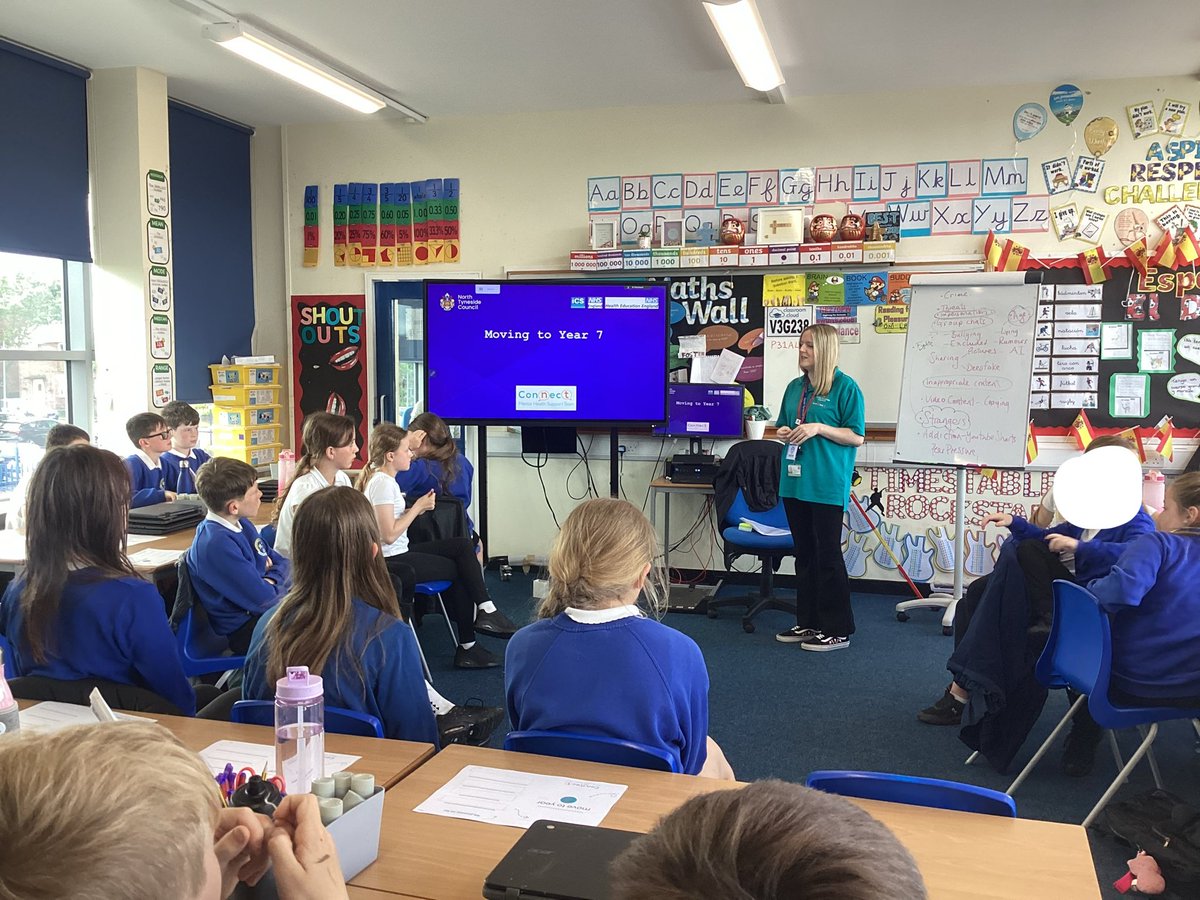 ShiremoorYr6's tweet photo. A busy afternoon in Year 6! We’ve also had Sky from the Connect Mental Health Team visiting us for the first of four sessions to support us in our transitions to our new schools. https://t.co/YO6OThY4jk