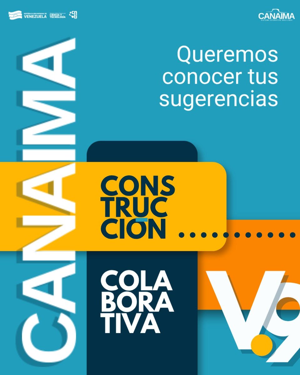CanaimaGNULinux's tweet photo. Saludos comunidad

Hoy iniciamos una actividad colaborativa y necesitamos de todo su apoyo.

Durante 1 mes tendremos un espacio para la recolección de sugerencias que nos ayuden a la construcción de la próxima versión de Canaima GNU/Linux.

¡Participen!

https://t.co/Ij3uDIdpNP https://t.co/NC97fCPZLz