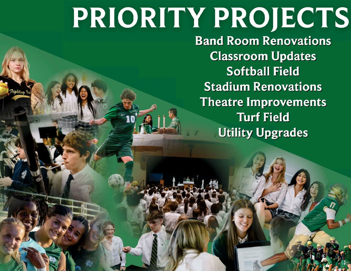 myndhs's tweet photo. We are celebrating 150 years of Notre Dame High School by launching a Capital Campaign to fund major campus improvements, from athletic facilities and transportation to classrooms and arts spaces. Join us in building the future of Irish education.  
https://t.co/6KOIA6ZBQW https://t.co/6wtpdWngtP