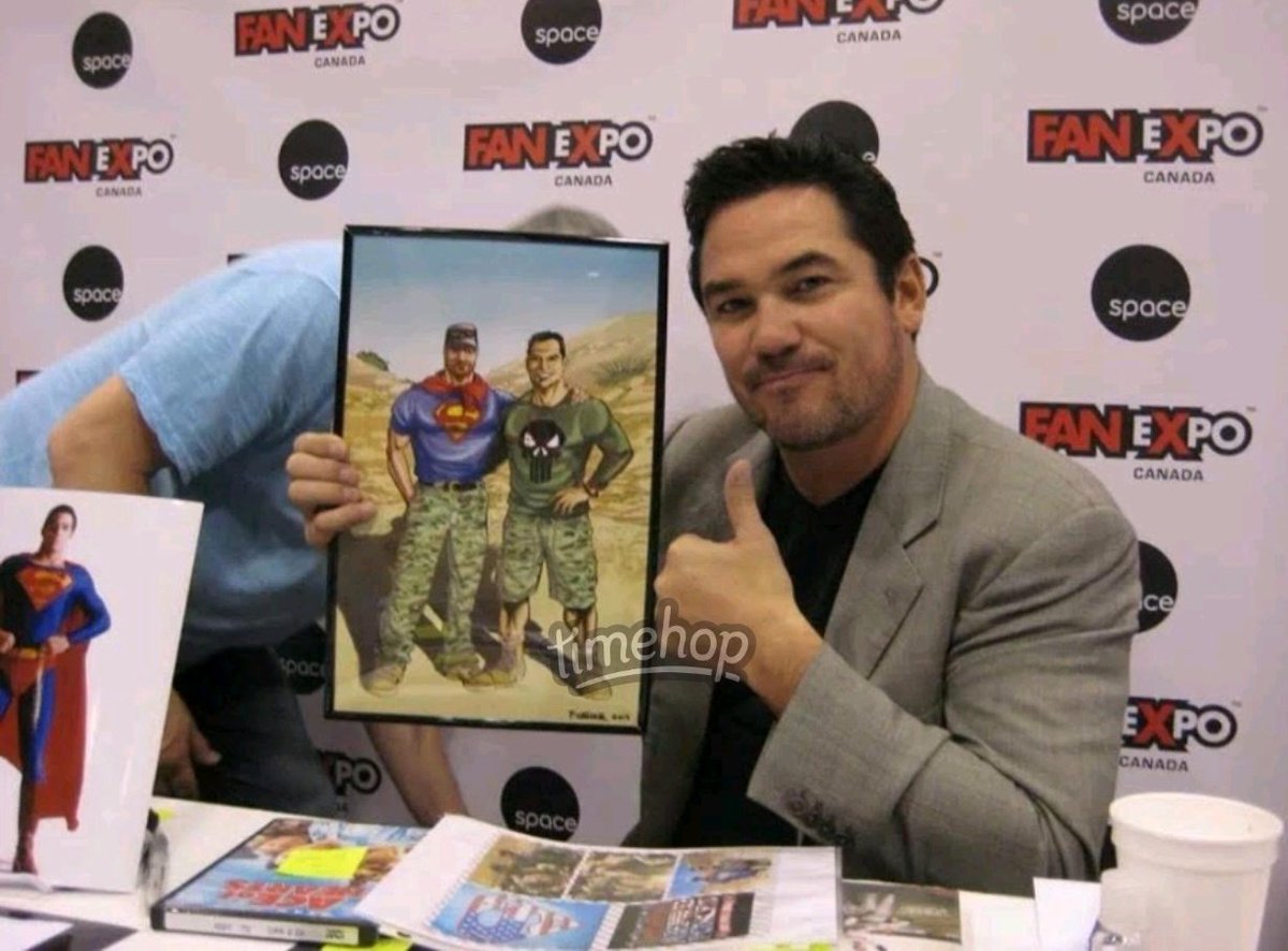 J9DC's tweet photo. #ThrowbackThursday when I gave @RealDeanCain the poster I had made for him.. #Toronto #ChrisKyle #AmericanHero โค๏ธ๐ค๐๐บ๐ธ๐ https://t.co/Al5boGGhrK