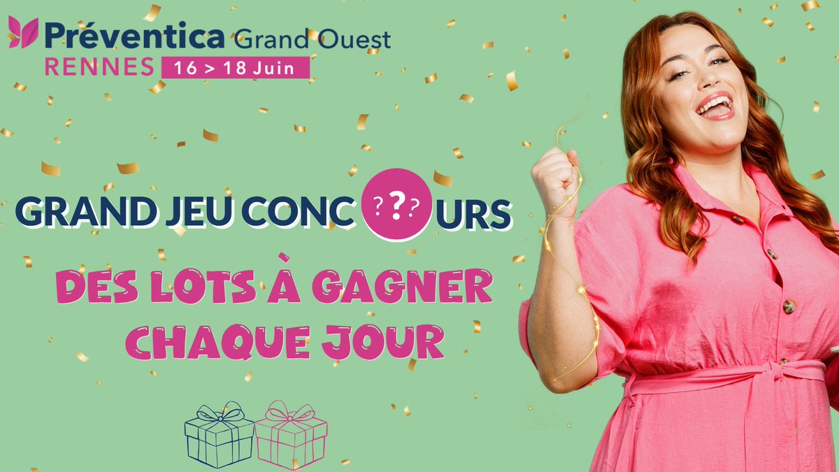 Preventica's tweet photo. 📢[Alerte jeu-concours]

À #PrevRennes, nous vous préparons une surprise qui pourrait bien rendre votre parcours dans les allées du salon encore plus passionnant : un 𝐆𝐑𝐀𝐍𝐃 𝐉𝐄𝐔-𝐂𝐎𝐍𝐂𝐎𝐔𝐑𝐒 !🚀

Principe &amp; cadeaux à découvrir ici 
➡️https://t.co/vfqulwmO1O 

#SalonPro https://t.co/Mai5WWTcVv