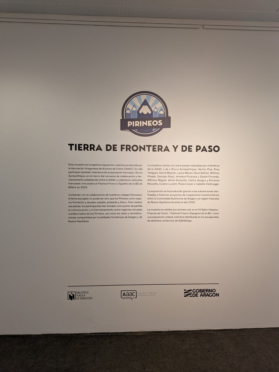 AAAComic's tweet photo. PIRINEOS: TIERRA DE FRONTERA Y DE PASO

📍Biblioteca Publica de Zaragoza, planta baja (C/ Doctor Cerrada) https://t.co/Y0Oe4l0AhL