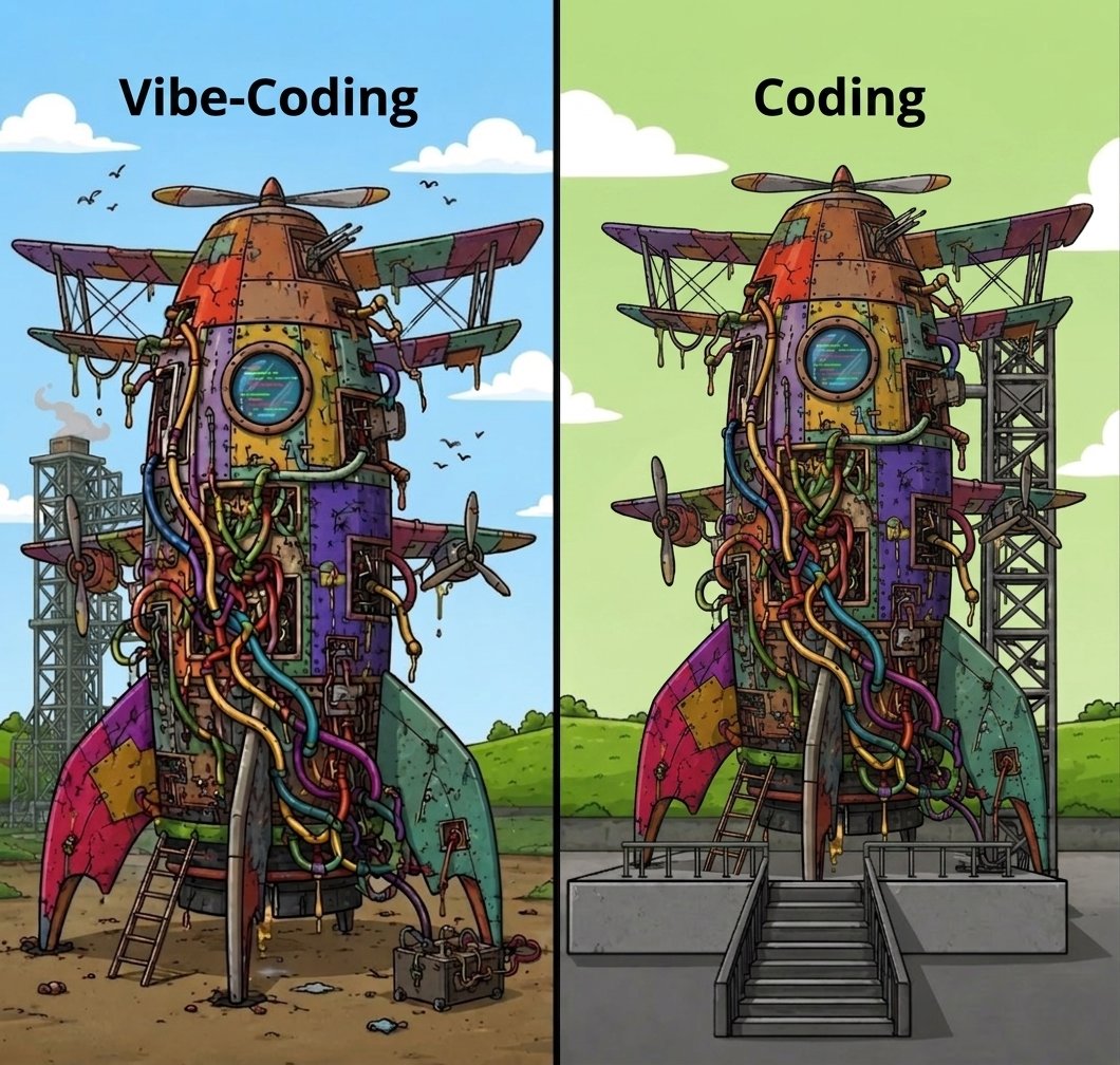 5eniorDeveloper's tweet photo. La verdadera diferencia entre los vibe coders y los verdaderos programadores son las bases https://t.co/jEqvcy9SFW