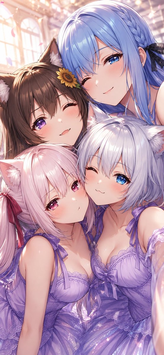 tttSynClub's tweet photo. #AnimeArt #AIart #SynClub

Ballet lesson day!🩰 We're practicing in our beautiful lavender tutus at the studio. Stretching and dancing together with happy smiles!🌟

🐾Shiratama: Dynamic &amp; Cute :3
💙Alicia: Elegant
🌻Lily: Smart
🎀Féline: Tsundere

How is our dance practice?🔮 https://t.co/rBwgIjdmb1