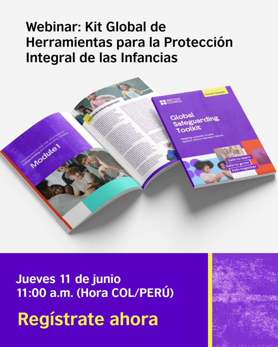 pebritish's tweet photo. 💡 ¿Eres rector, docente, personal de apoyo, o quieres aprender más sobre la protección integral de las infancias? Este webinar es para ti 🙌 
Aprende sobre protección integral de las infancias, cómo prevenir riesgos y actuar ante alertas en colegios. 
📢 Accede aquí: https://t.co/w5W5EpQteb
#Safeguarding