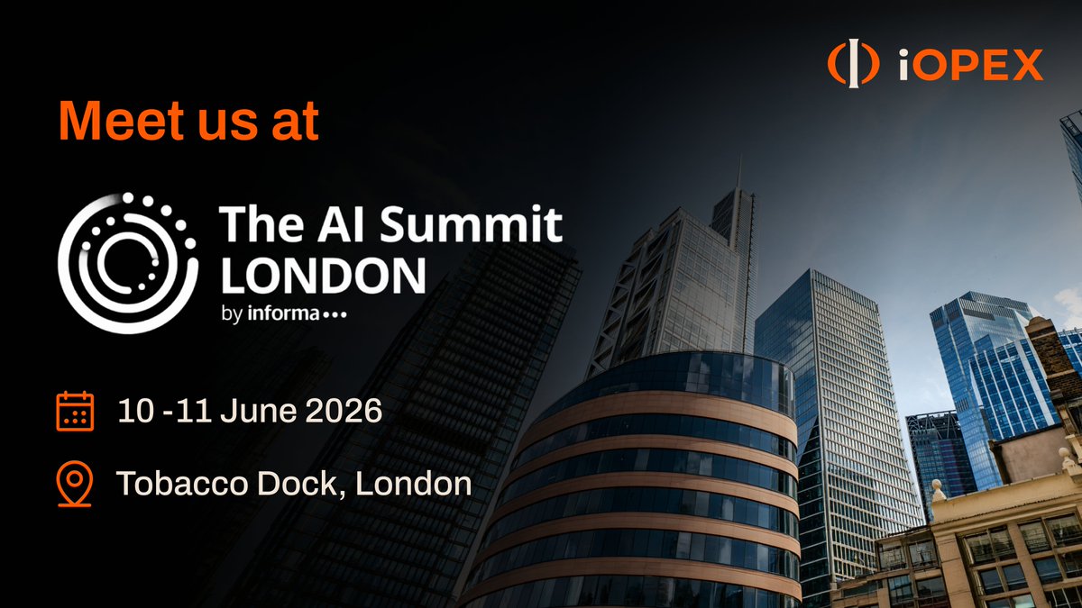 iOPEXCorporate's tweet photo. We'll be at 𝗔𝗜 𝗦𝘂𝗺𝗺𝗶𝘁 𝗟𝗼𝗻𝗱𝗼𝗻 𝗼𝗻 𝟭𝟬–𝟭𝟭 𝗝𝘂𝗻𝗲, over at Tobacco Dock.

Most companies we talk to have already put real money into AI and still don't have much of it running day to day. And it's usually not the model that's the problem. It's the unglamorous part — getting it to work inside the systems people already use, keeping it governed, making it reliable enough that anyone actually trusts it.

That's the part we work on. 𝗪𝗲 𝘂𝘀𝗲 𝗼𝘂𝗿 𝗘𝗹𝗲𝘃𝗔𝗜𝘁𝗲 𝗽𝗹𝗮𝘁𝗳𝗼𝗿𝗺 𝘁𝗼 𝗯𝘂𝗶𝗹𝗱 𝗮𝗻𝗱 𝗿𝘂𝗻 𝗮𝗴𝗲𝗻𝘁𝘀 𝗮𝗰𝗿𝗼𝘀𝘀 𝘁𝗵𝗲 𝗯𝘂𝘀𝗶𝗻𝗲𝘀𝘀, 𝗲𝗶𝘁𝗵𝗲𝗿 𝗼𝗻 𝗼𝘂𝗿 𝗼𝘄𝗻 𝘁𝗲𝗰𝗵 𝗼𝗿 𝗼𝗻 𝘁𝗼𝗽 𝗼𝗳 𝘄𝗵𝗮𝘁 𝘆𝗼𝘂'𝘃𝗲 𝗮𝗹𝗿𝗲𝗮𝗱𝘆 𝗴𝗼𝘁: 𝗖𝗼𝗽𝗶𝗹𝗼𝘁, 𝗔𝗴𝗲𝗻𝘁𝗳𝗼𝗿𝗰𝗲, 𝗩𝗲𝗿𝘁𝗲𝘅.

We've also packaged up a few things to help teams get live faster — SuccessPilot for 𝗰𝘂𝘀𝘁𝗼𝗺𝗲𝗿 𝘀𝘂𝗰𝗰𝗲𝘀𝘀 𝗮𝗻𝗱 𝗿𝗲𝘃𝗲𝗻𝘂𝗲 𝗼𝗽𝘀, FieldPilot for 𝗳𝗶𝗲𝗹𝗱 𝗮𝗻𝗱 𝘀𝗲𝗿𝘃𝗶𝗰𝗲 𝘁𝗲𝗮𝗺𝘀, and MigrAIte for 𝗺𝗼𝘃𝗶𝗻𝗴 𝗹𝗲𝗴𝗮𝗰𝘆 𝗥𝗣𝗔 𝗼𝘃𝗲𝗿 𝘁𝗼 𝘀𝗼𝗺𝗲𝘁𝗵𝗶𝗻𝗴 𝗔𝗜-𝗻𝗮𝘁𝗶𝘃𝗲.

If any of that is on your plate, grab 15 minutes with Harsh Agarwal and the iOPEX team. 𝗡𝗼 𝗽𝗶𝘁𝗰𝗵 𝗱𝗲𝗰𝗸, 𝗷𝘂𝘀𝘁 𝗮 𝘀𝘁𝗿𝗮𝗶𝗴𝗵𝘁 𝗰𝗼𝗻𝘃𝗲𝗿𝘀𝗮𝘁𝗶𝗼𝗻 𝗮𝗯𝗼𝘂𝘁 𝘄𝗵𝗮𝘁 𝘄𝗼𝘂𝗹𝗱 𝗮𝗰𝘁𝘂𝗮𝗹𝗹𝘆 𝘄𝗼𝗿𝗸 𝗶𝗻 𝘆𝗼𝘂𝗿 𝘀𝗲𝘁𝘂𝗽.

We're also hosting an exclusive, invite-only dinner on the evening of June 10 for a small group of enterprise AI leaders. Spots are limited. Let's connect - 
https://t.co/4LQ0Mr3XAj 

#AISummitLondon #AgenticAI #IntelligenceasaService #ElevAIte #EnterpriseAI