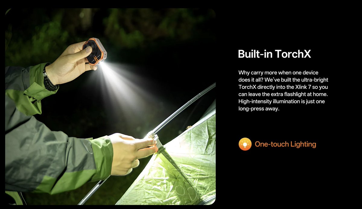 stufflistings's tweet photo. A walkie-talkie in 2026.

Unlike traditional ones, this tiny gadget relies on 4G, and one could communicate with up to 5 others with a range of up to 20,000 miles.

It's IP68, IP69K, and MIL-STD-810H rated, and can be operated in temperatures ranging -30°C to 55°C.

Has a SOS mode, features GPS, built-in TorchX flashlight, wireless remote ring for hands-free communication.

The RugOne Xlink 7...