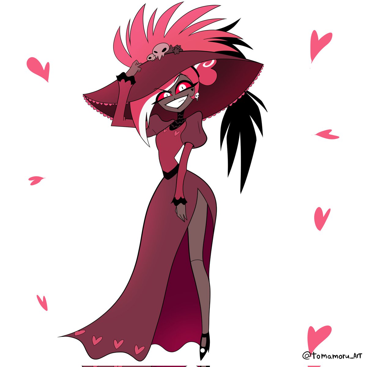 tomamoru_art's tweet photo. Velvette rocking Rosie's dress 😈
#HazbinHotel  #hazbinhotelfanart #Rosie #Velvette https://t.co/GUa9yw4DEE