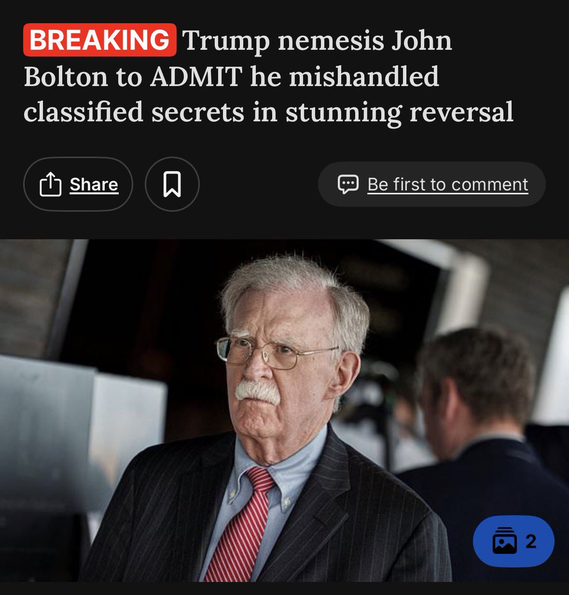 ginamilan_'s tweet photo. 🚨 BREAKING: John Bolton plans to plead GUILTY on mishandling of classified documents. https://t.co/4uNuDMnQm0