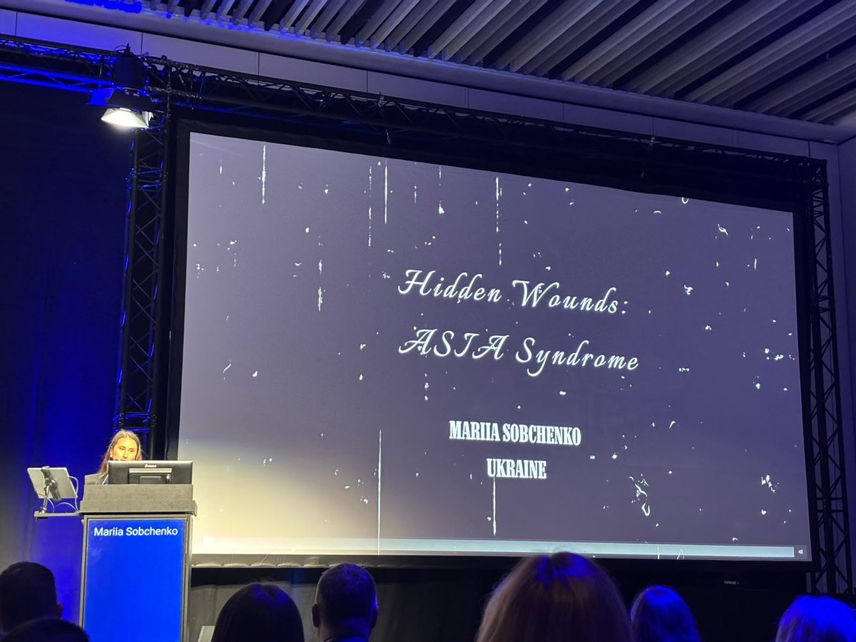 EMEUNET's tweet photo. Mariia Sobchenko about the impact of hidden wound: Asia Syndrome #EULAR2026 #eularEMEUNET #Rheumavision https://t.co/Z4jrxx6qez