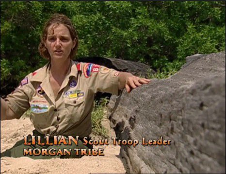 SurvivorQuotesX's tweet photo. Lill getting personal hate at the final tribal of Pearl Islands for wearing a Boy Scouts uniform while playing a game of lies and deception is so wild to me in 2026. But that was how personal and emotional the game was in 2003. 

#Survivor https://t.co/QVEH8xhV43