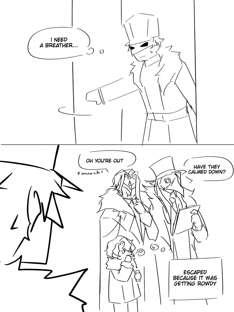 _AzureMei_'s tweet photo. kinda Dottore + Pantalone (+ his poor subordinate) https://t.co/SVoHuWKCGs
