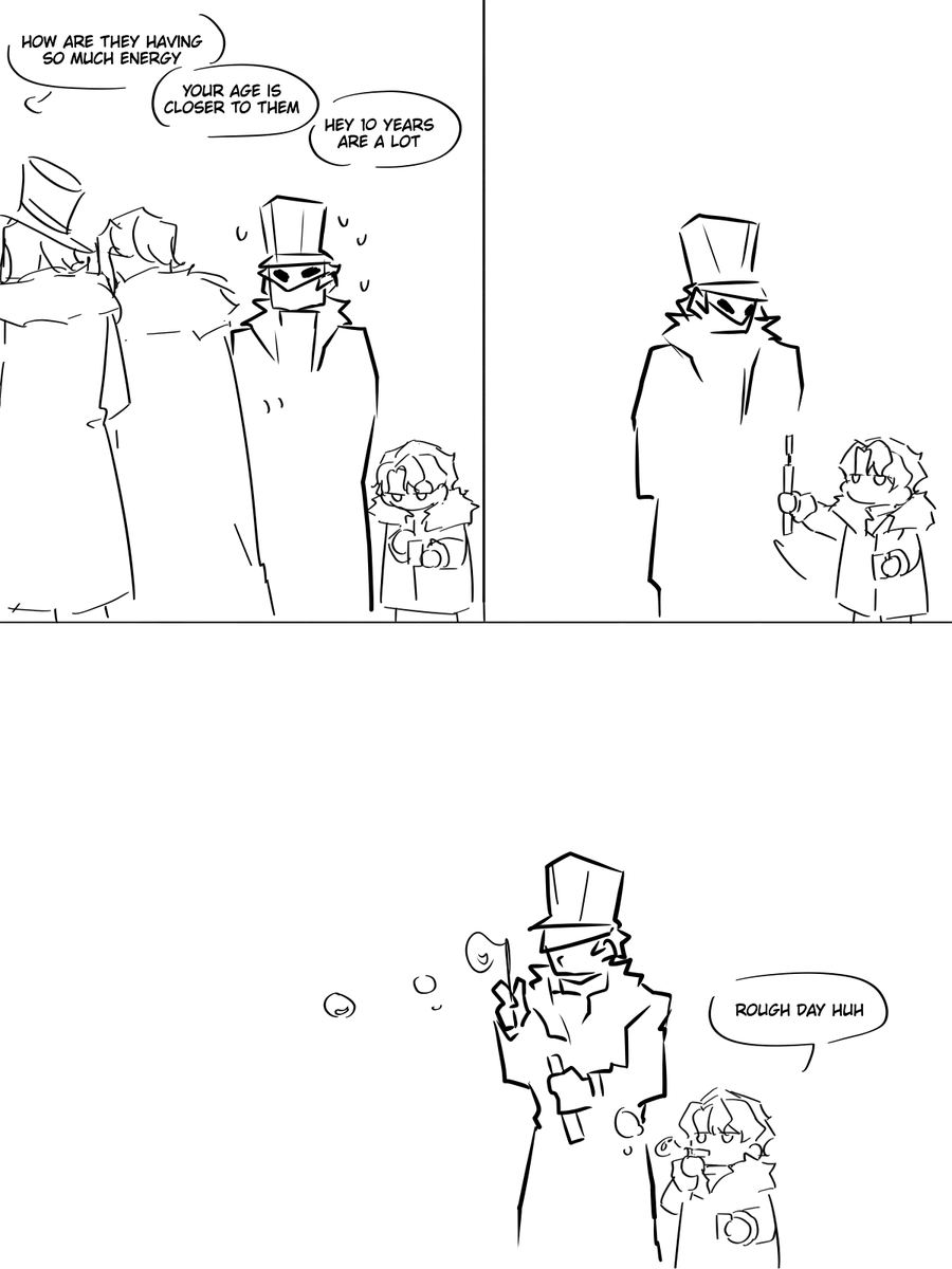 _AzureMei_'s tweet photo. kinda Dottore + Pantalone (+ his poor subordinate) https://t.co/SVoHuWKCGs