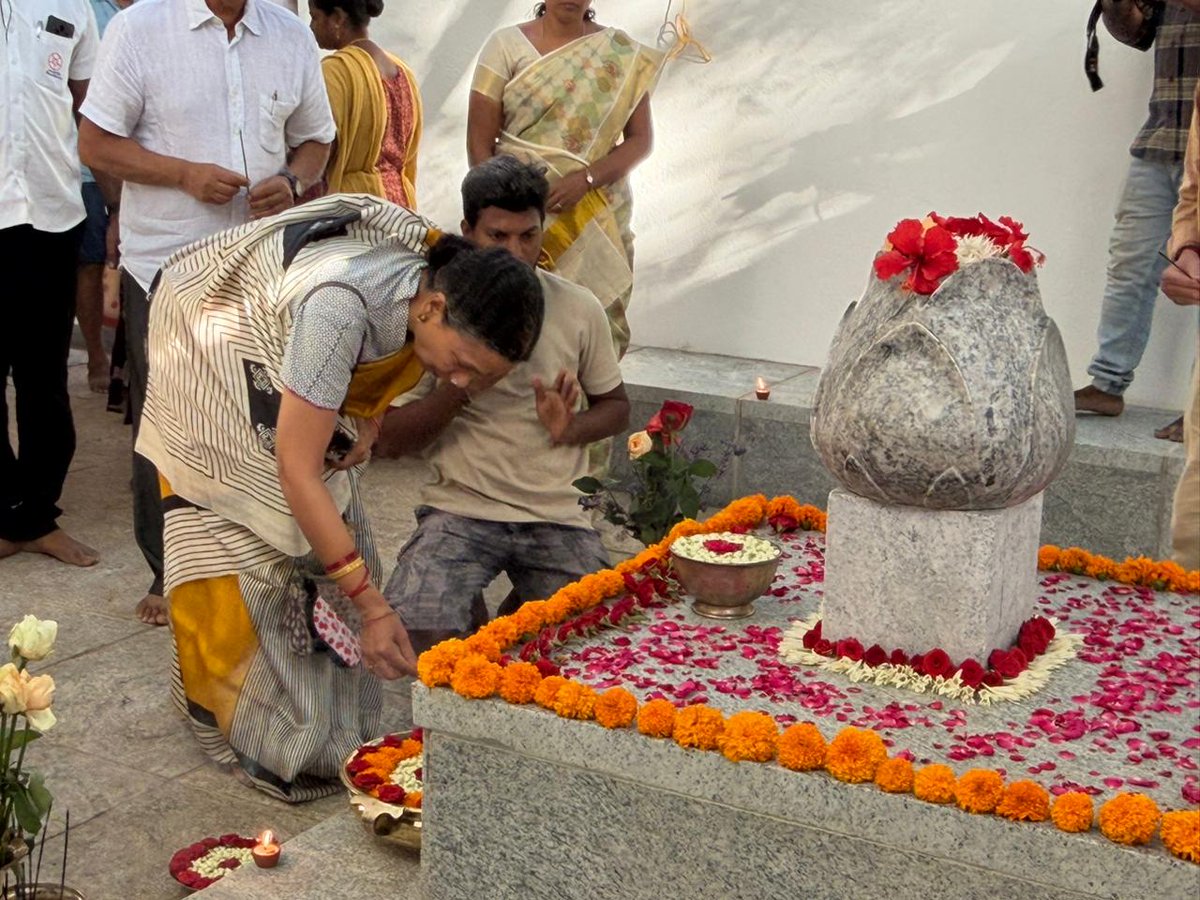 JayantiRavi's tweet photo. Honoured to be present at the inauguration of the dedicated courtyard and pathway for Sri Aurobindo’s and The Mother’s Relics at Savitri Bhavan on Shraddhavan’s Birthday. May this sacred space inspire peace, reflection, and aspiration for all… https://t.co/btiLXKOXT9