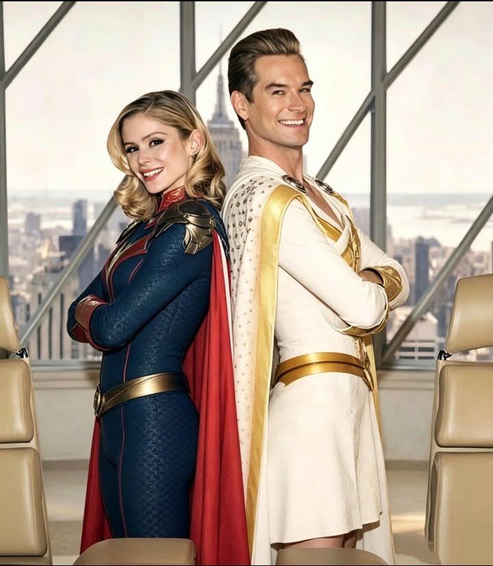 Ofcimcold's tweet photo. Homelander and Starlight suit swap was NOT something I expected to go this hard. https://t.co/fAjebfyiv1