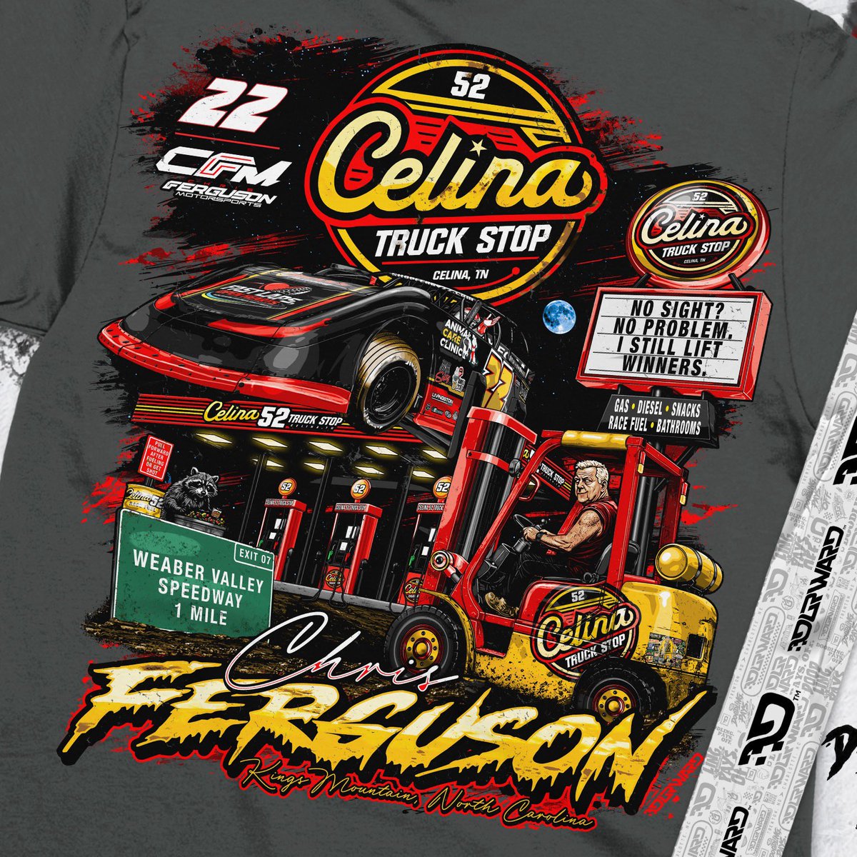 BDurward's tweet photo. All new @celinatruckstop gear for @ChrisFerguson22 launching at The Dream this weekend at @EldoraSpeedway 

Blind Donny picking up Chris, @WeaberValley right down the road, and a whole scene of hidden gems.

Draw in the details.
Doodling. Pays. Off 🖍️ https://t.co/enspB4IqCA