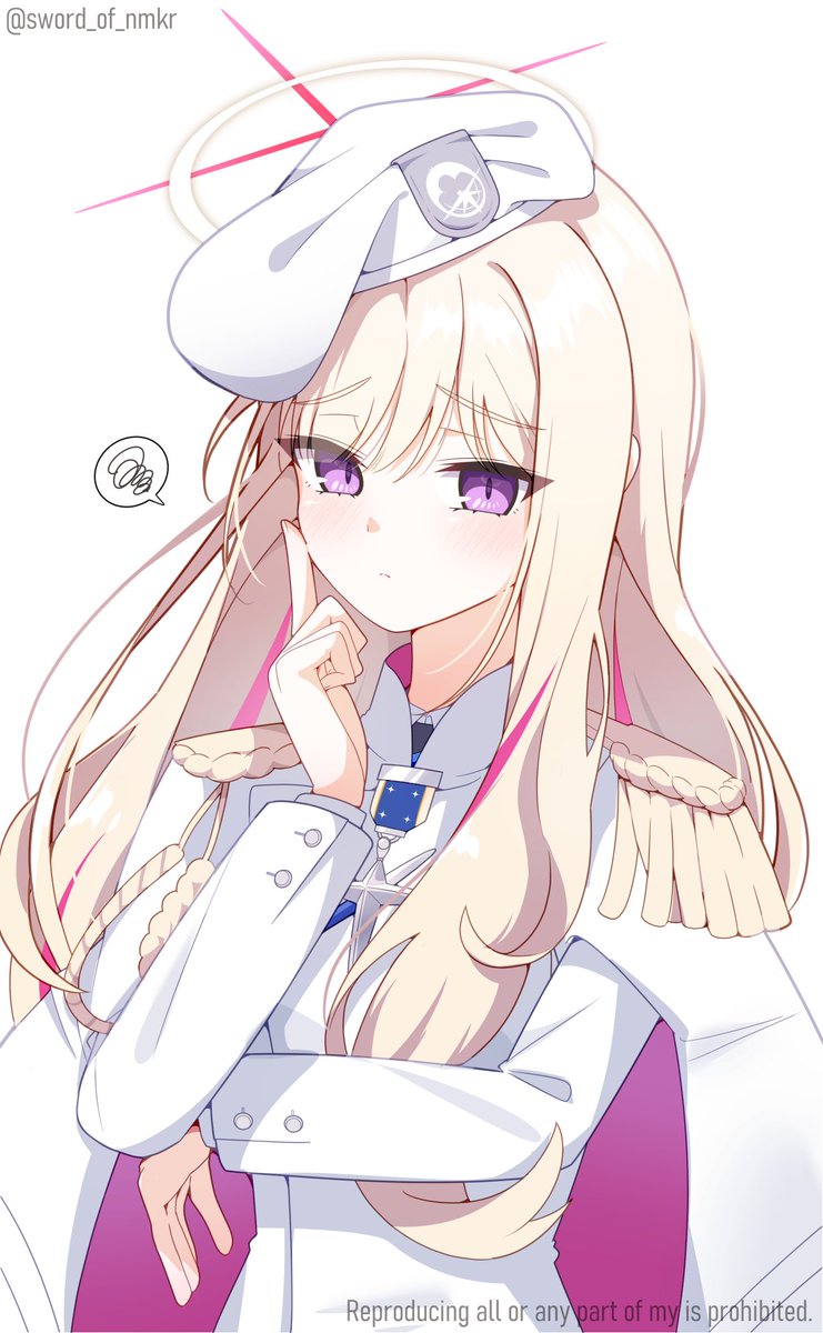 sword_of_nmkr's tweet photo. 「そんなに警戒しなくてもいいじゃないですか…」
#ブルアカ

もちほっぺ会長6000いいね感謝の困り顔差分 https://t.co/qQLau1xUDA