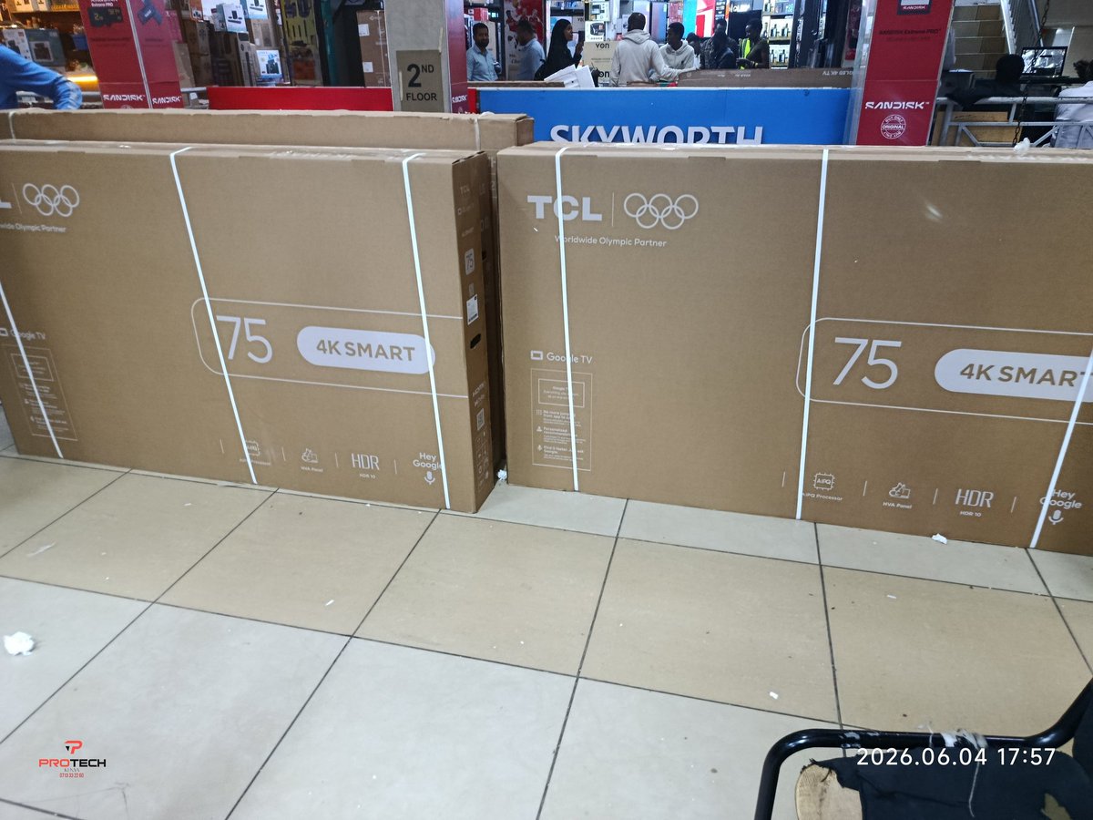 ProTech_Kenya's tweet photo. You just want a massive TV for your living room without getting too deep into tech specs? 

Modern, reliable, easy to use and budget friendly for everyday entertainment?

The TCL 75" 4K Google TV is the perfect fit with regular software updates
@ 111, 000Ksh
Free wall mount https://t.co/wsUKIlmgYx