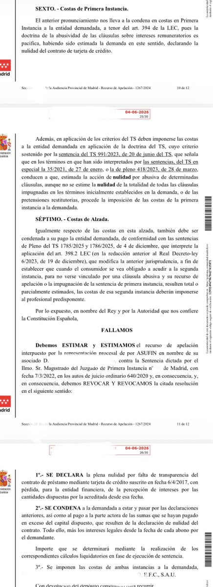 FernandoJGavin's tweet photo. 🚨 Nueva victoria de Gavín & Linares Abogados en defensa de un cliente socio de @asufin_ .
La AP declara la nulidad de una tarjeta revolving por falta de transparencia
#TarjetasRevolving #tarjetasdecredito #usura #abogadosmadrid https://t.co/lhE2ub2Vy2