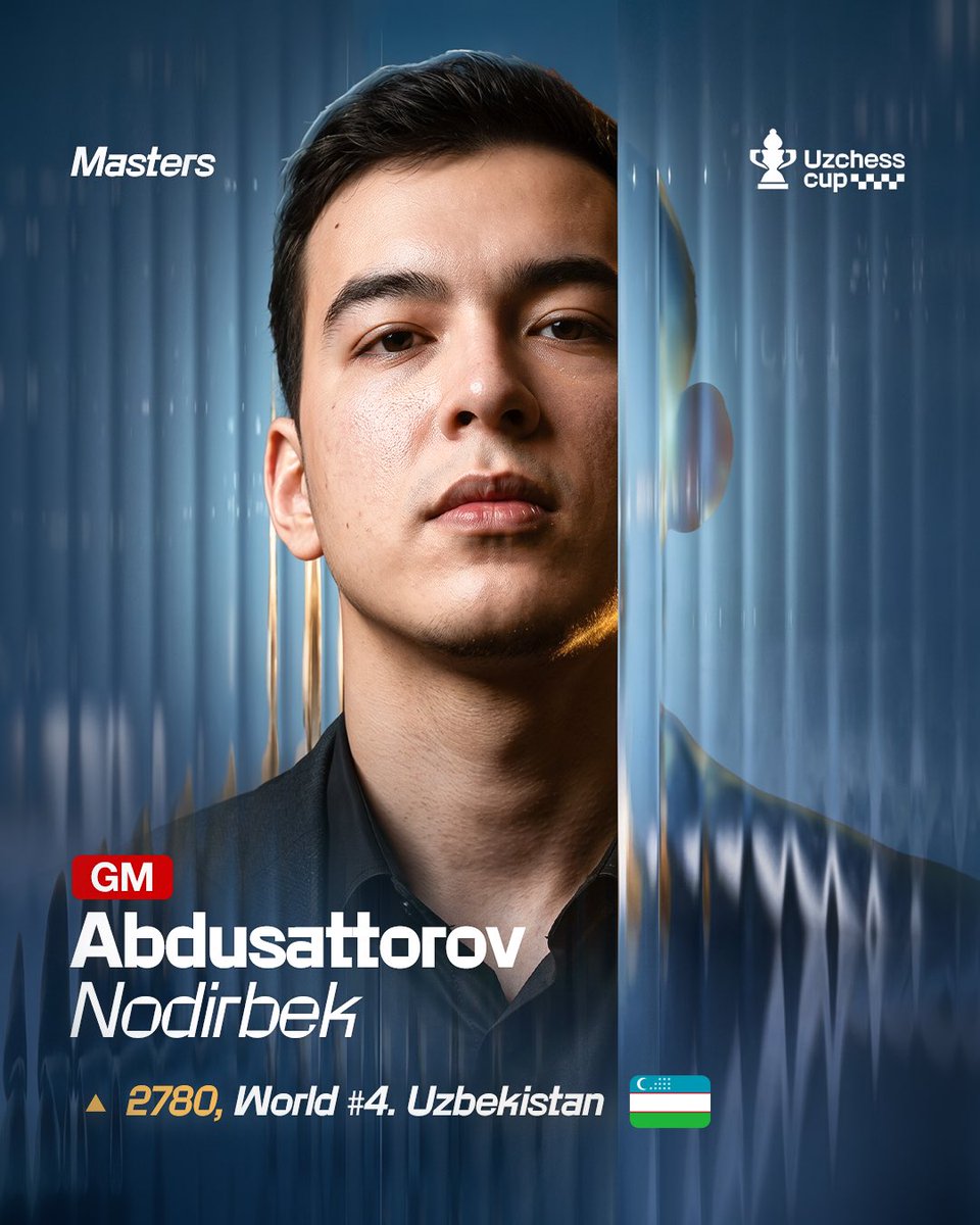 UzchessCup's tweet photo. UzChess Cup III | Masters Spotlight: Nodirbek Abdusattorov @NodirbekGM 

Known for his exceptional practical decision-making and remarkable composure in critical moments, Nodirbek Abdusattorov has become one of the most difficult players to face in modern chess. https://t.co/9vFXe9mc5C