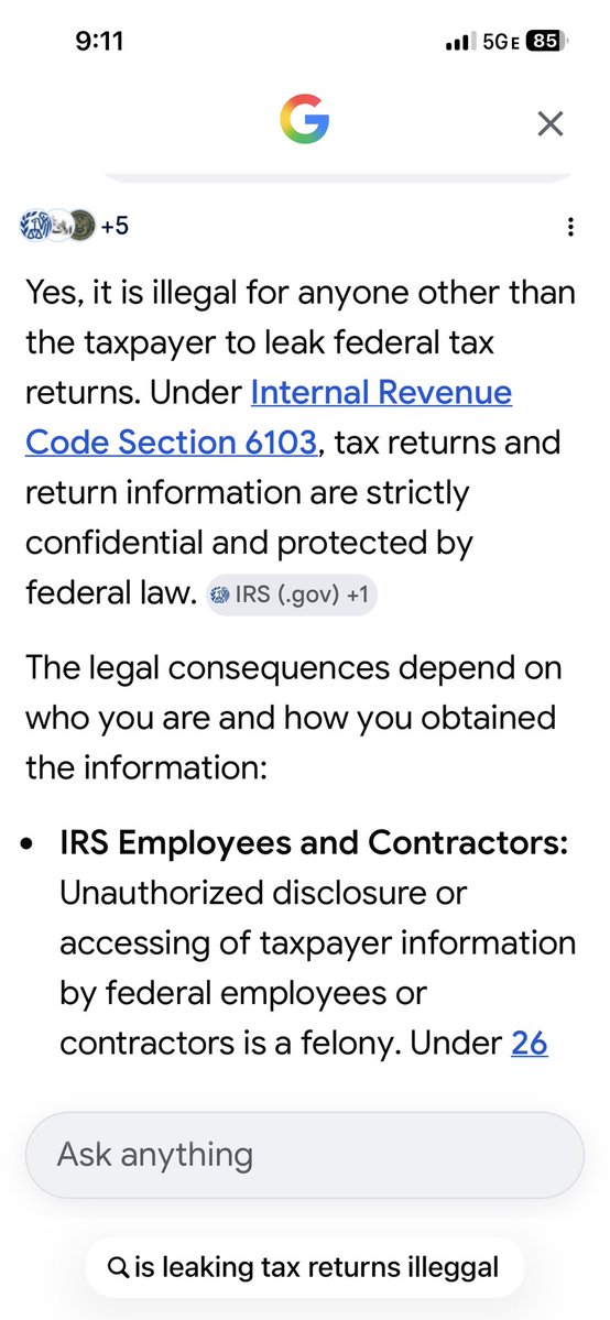 Tem13Thomas's tweet photo. @MiamiAngel @Suzierizzo1 You could do 5 seconds of research to find out that leaking someone’s tax returns is illegal 

Educate yourself ..  you look stupid https://t.co/XddEZuf53x