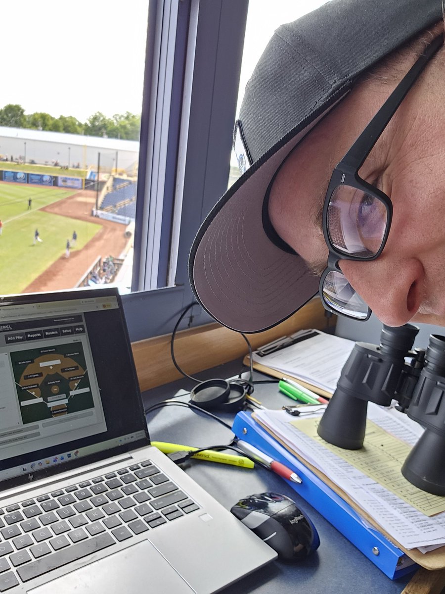 KSmithWooster's tweet photo. Time to 🔒 in. Championship Thursday! Honored to be the official scorer for the third straight championship day at the Div. III World Series! #D3baseball https://t.co/oFiiUm7OeP