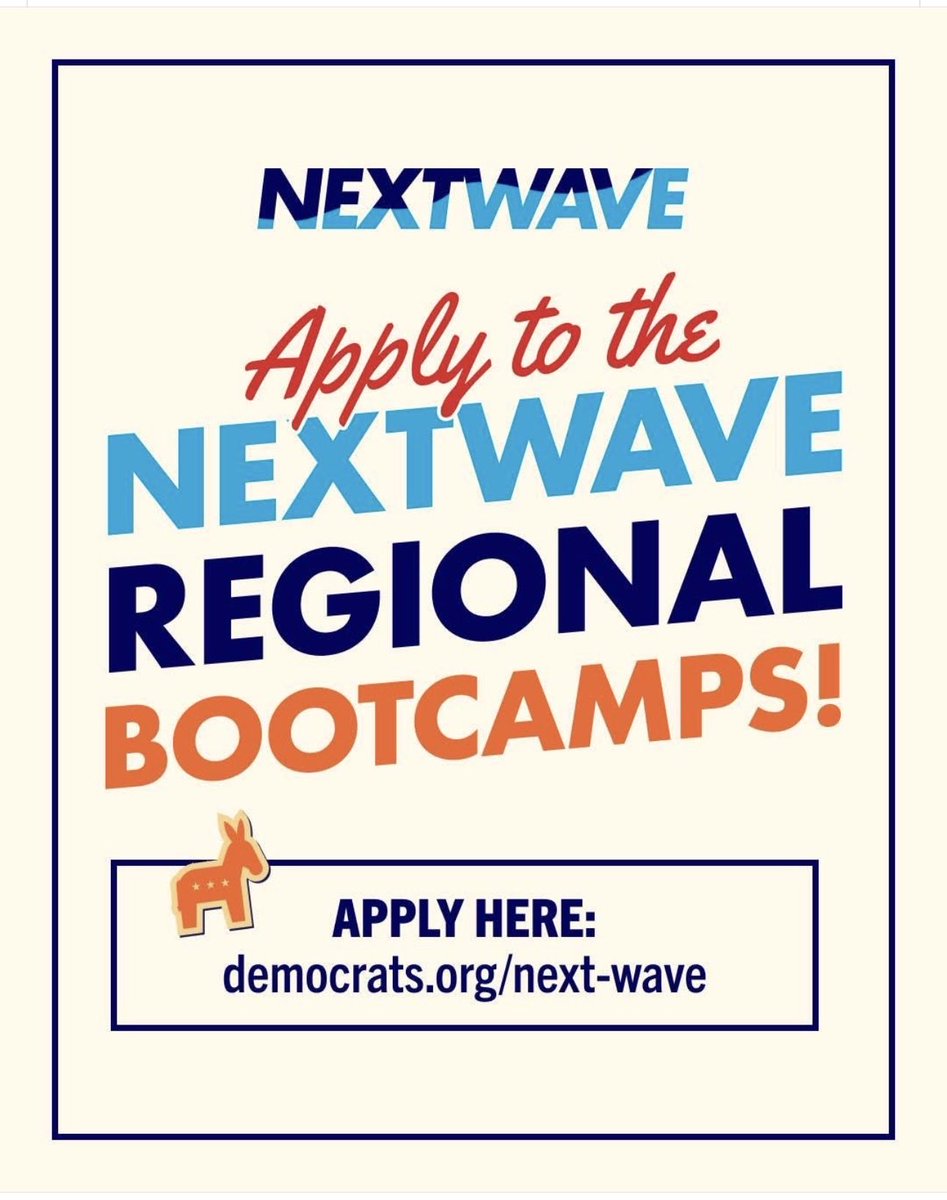 NMFDW1's tweet photo. Are you a campaign staffer or looking to join a campaign in 2026? Apply for the DNC’s NextWave Regional Bootcamp, a FREE training program designed for campaign staff of all experience levels to learn how to run an effective campaign in 2026. https://t.co/3fUdtD6tLs